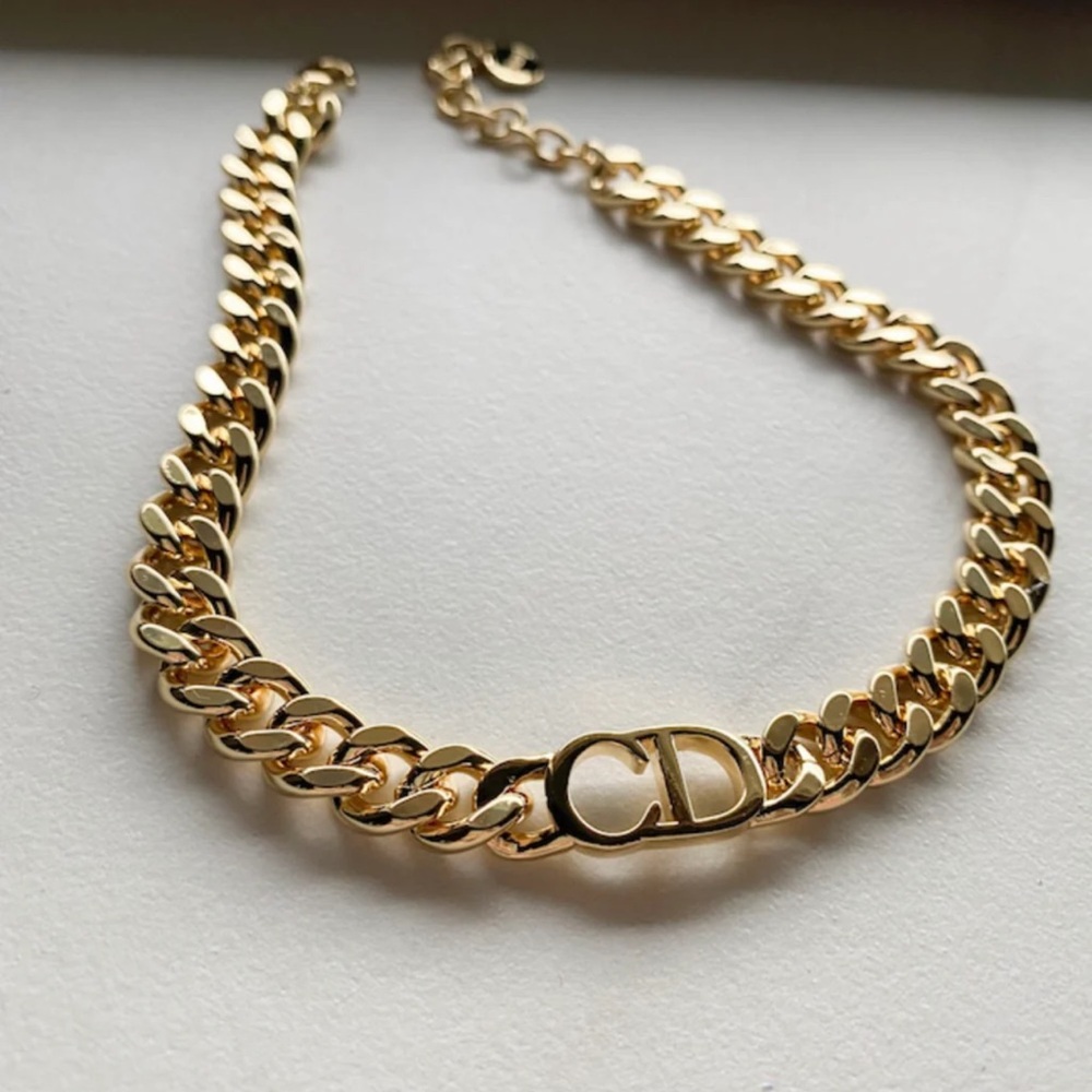 GOLD VINTAGE CHAINS - DIOR Gold Plated Chain Necklace